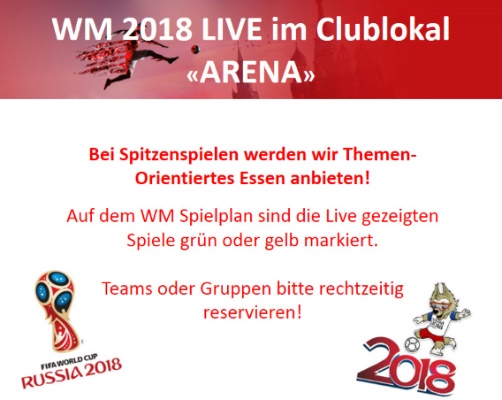 FIFA WM 2018 LIVE im ARENA