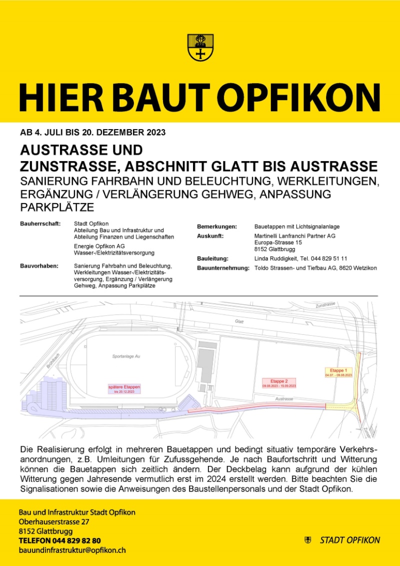 ACHTUNG: Sanierung Austrasse ab 4. Juli bis 20. Dezember 2023