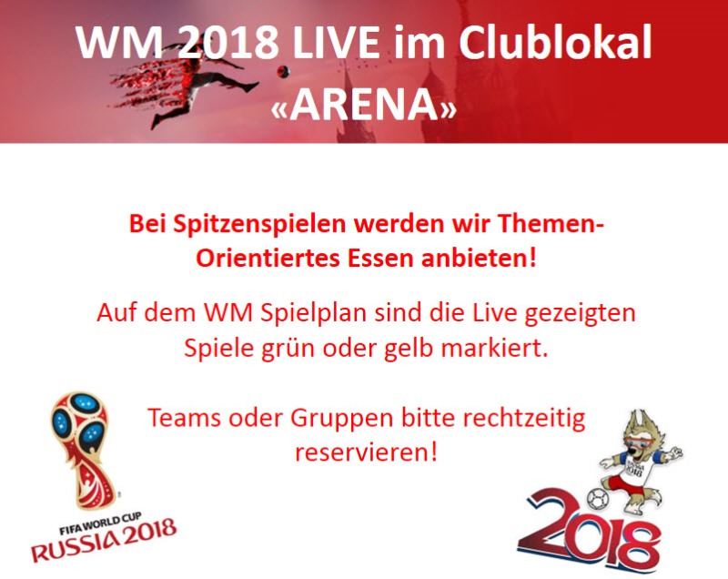 FIFA WM 2018 LIVE im ARENA
